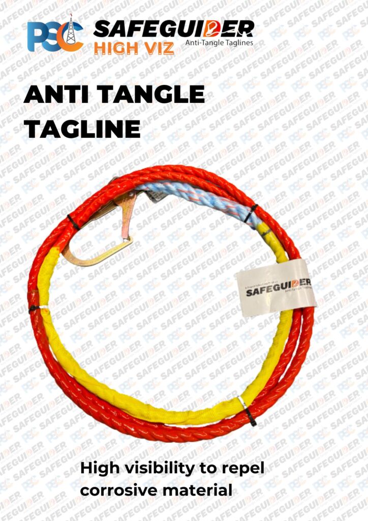 PSC SAFEGUIDER HIGH-VIZ ANTI TANGLE TAGLINE | PSC Hand Safety - No Touch Hands Free Hands Off Safety Tools