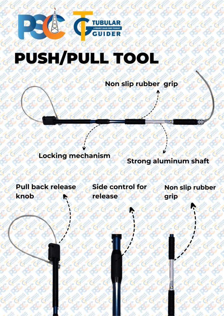 PSC TubularGuider® Push Pull Tool/Stick/Pole - No Touch Hand Free Safety Tool